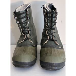 Vintage Sorel Mark V Kaufman Winter Snow Green Boots Leather Wool Liner Mens 10